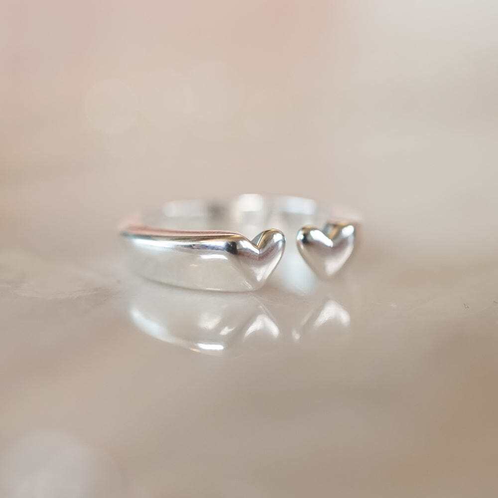 Daisy London Sterling Silver Heart Signet Ring Additional Image - 2
