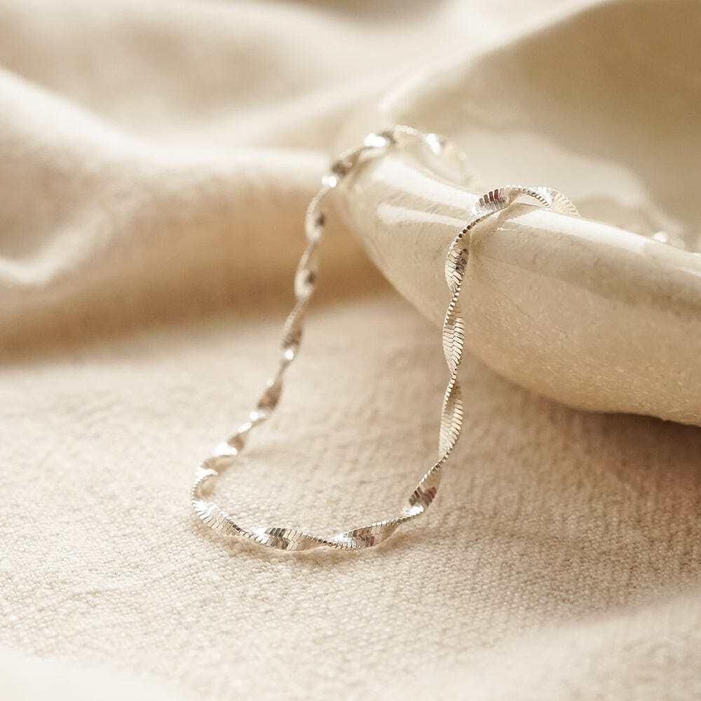 Daisy London Sterling Silver Helix Twisted Chain Bracelet Additional Image - 2