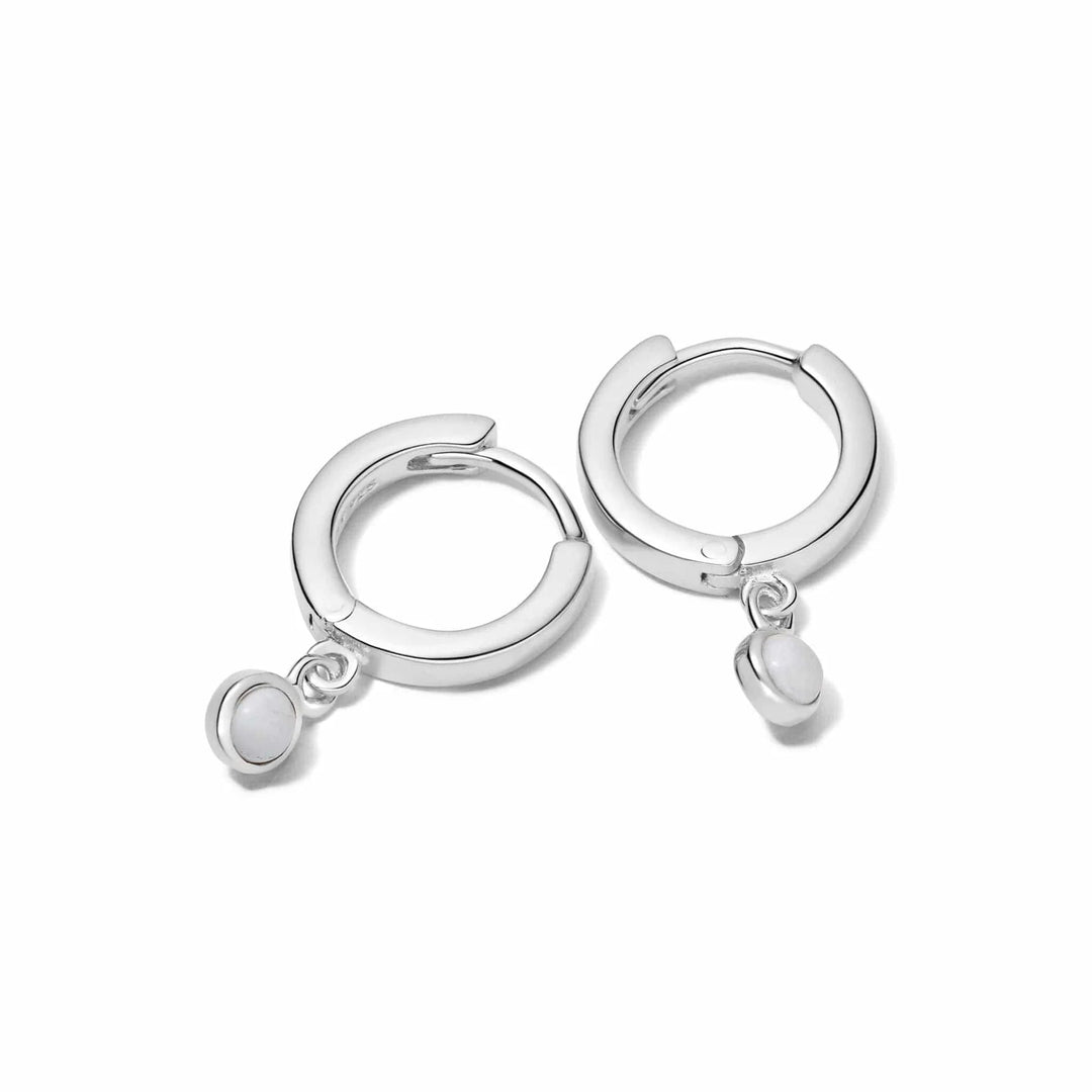 Daisy London Sterling Silver Howlite Healing Huggie Hoops - MococoDaisy LondonHE3006_SLV5056104108963Earrings
