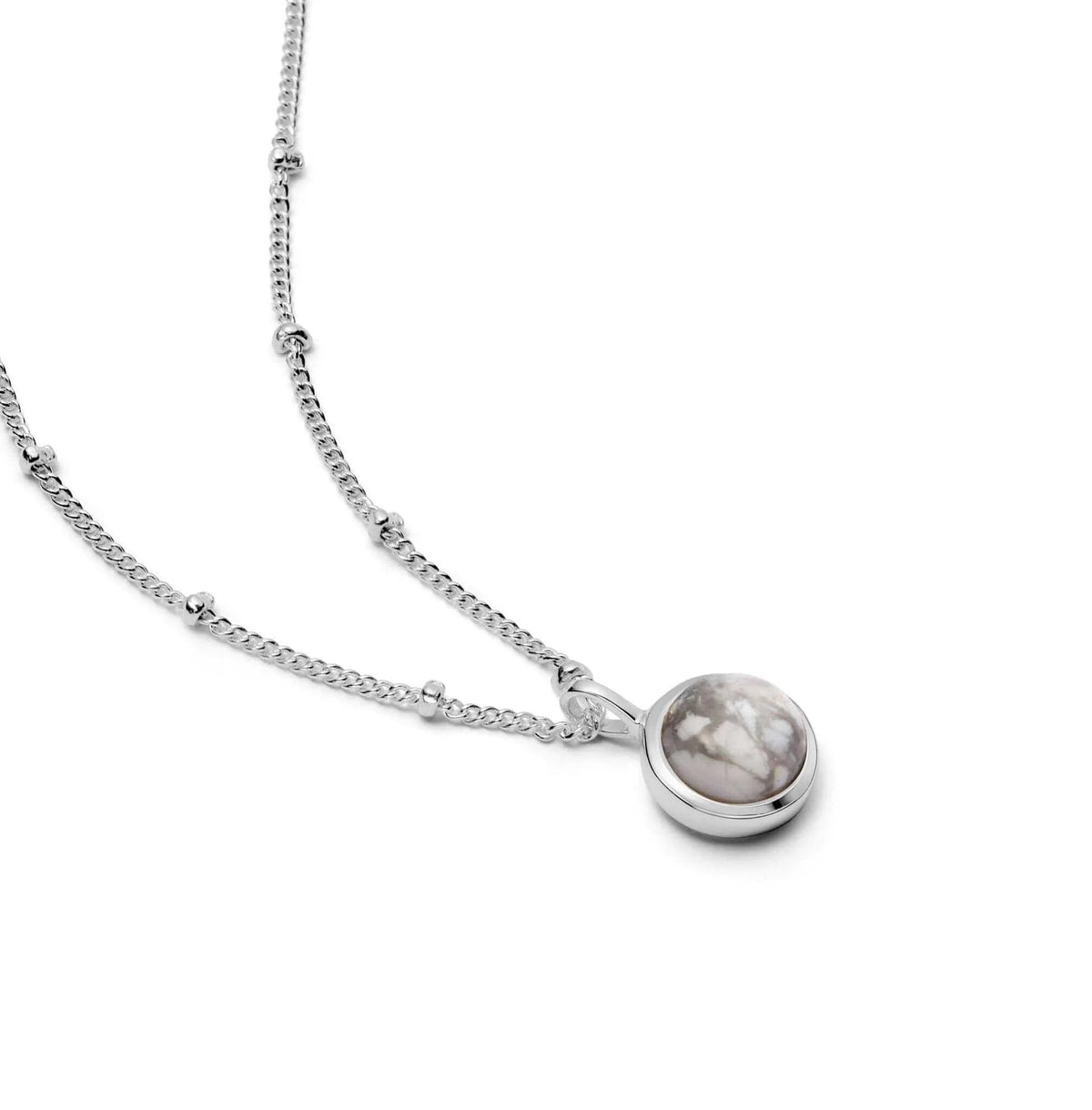 Sterling Howlite Healing Stone Necklace