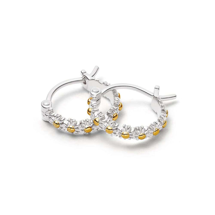 Daisy London Sterling Silver Iota Daisy Hoop Earrings Additional Image - 4