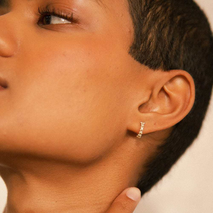 Daisy London Sterling Silver Iota Daisy Hoop Earrings Additional Image - 5