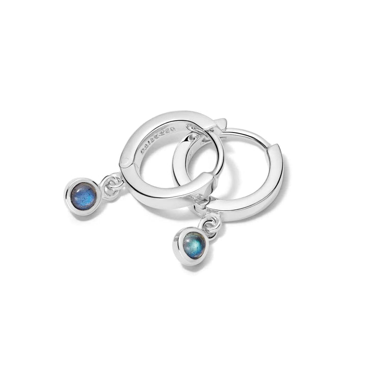 Daisy London Sterling Silver Labradorite Healing Huggie Hoops - MococoDaisy LondonHE3007_SLV5056104108987Earrings