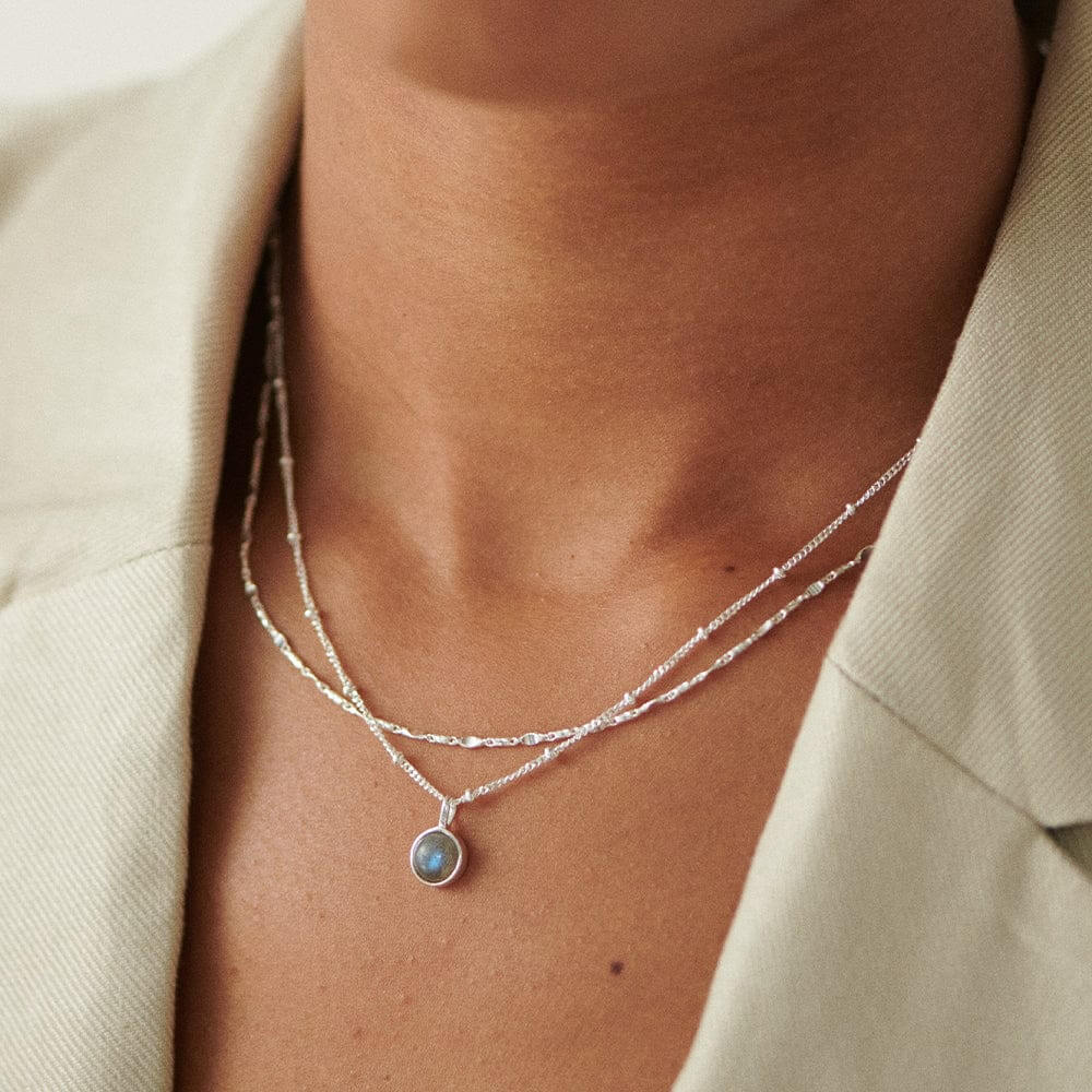 Daisy London Sterling Silver Labradorite Intuition Healing Stone Necklace image 1