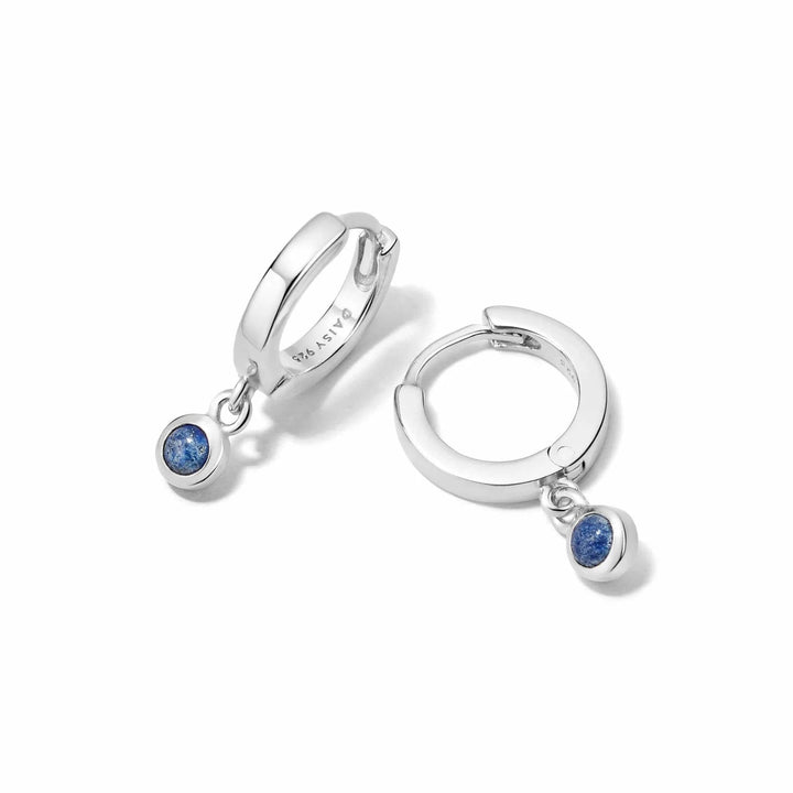 Daisy London Sterling Silver Lapis Healing Huggie Hoops - MococoDaisy LondonHE3004_SLV5056104108925Earrings