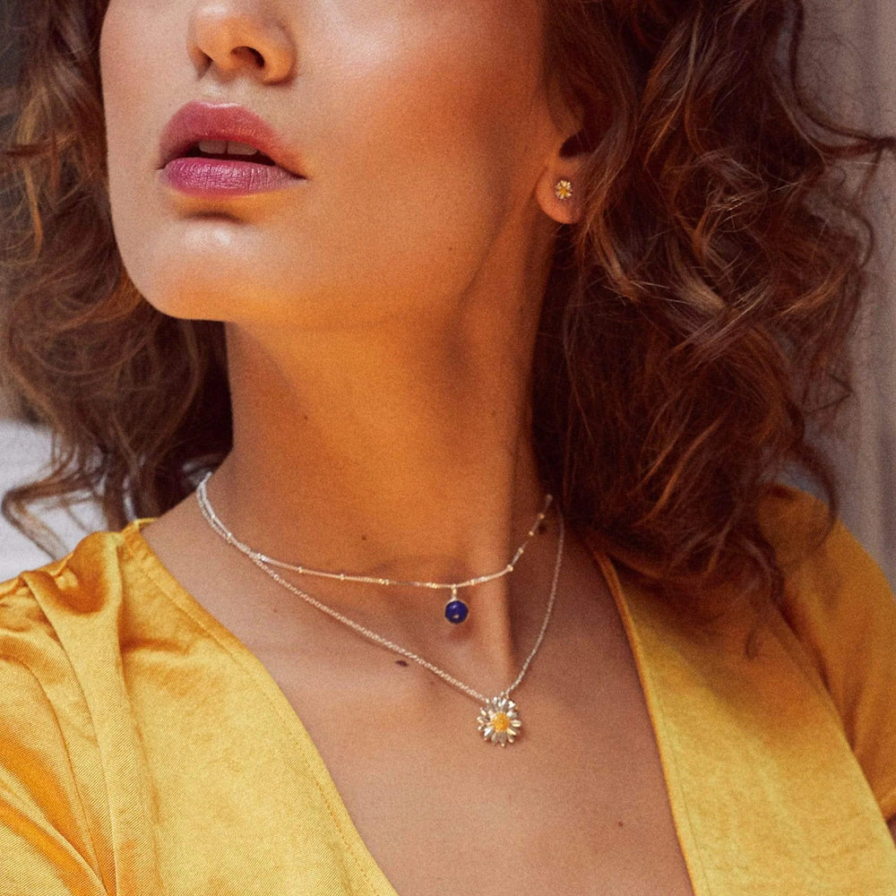 Daisy London Sterling Silver Lapis Healing Stone Necklace - MococoDaisy LondonHN1004_SLV5056104102817Necklaces