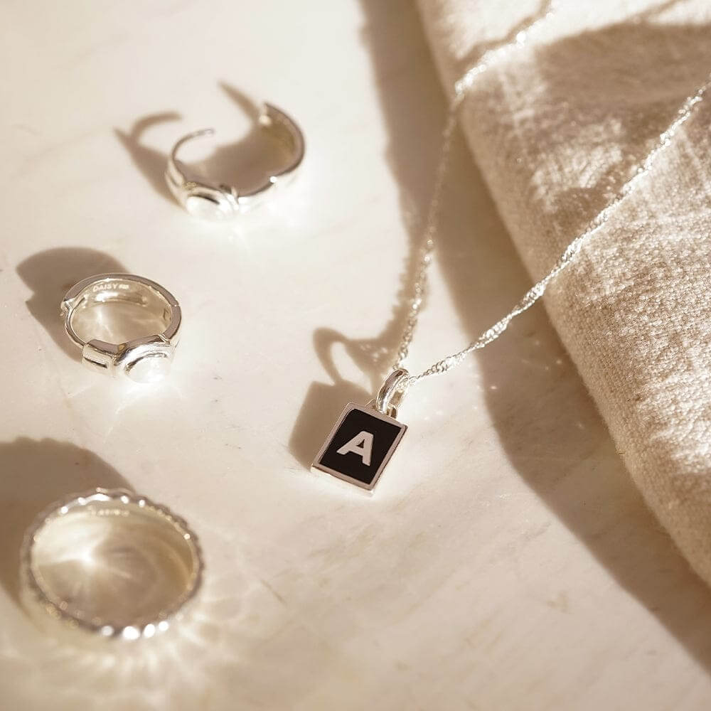 Daisy London Sterling Silver Letter A Personalised Initial Necklace - MococoDaisy LondonBETA_SLVNecklaces