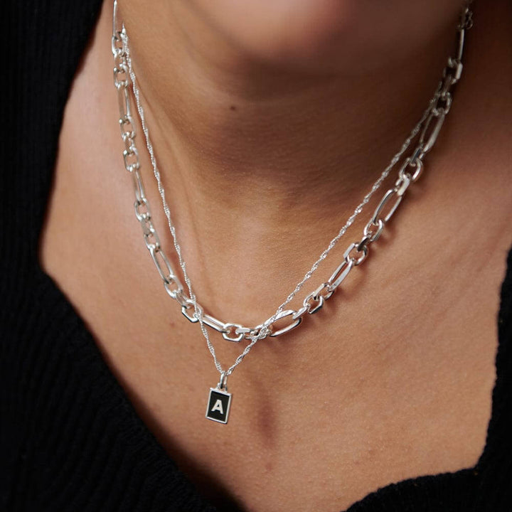 Daisy London Sterling Silver Letter A Personalised Initial Necklace - MococoDaisy LondonBETA_SLVNecklaces