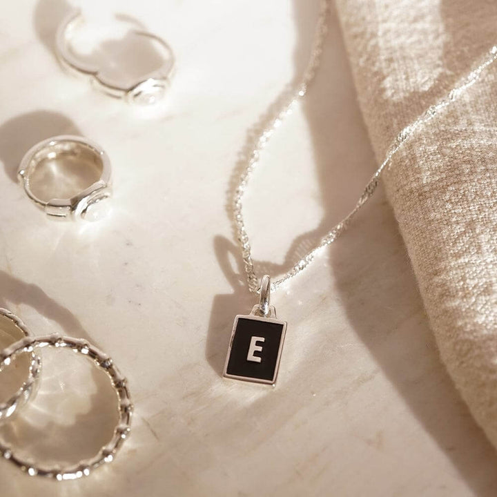 Daisy London Sterling Silver Letter E Personalised Initial Necklace - MococoDaisy LondonBETE_SLVNecklaces