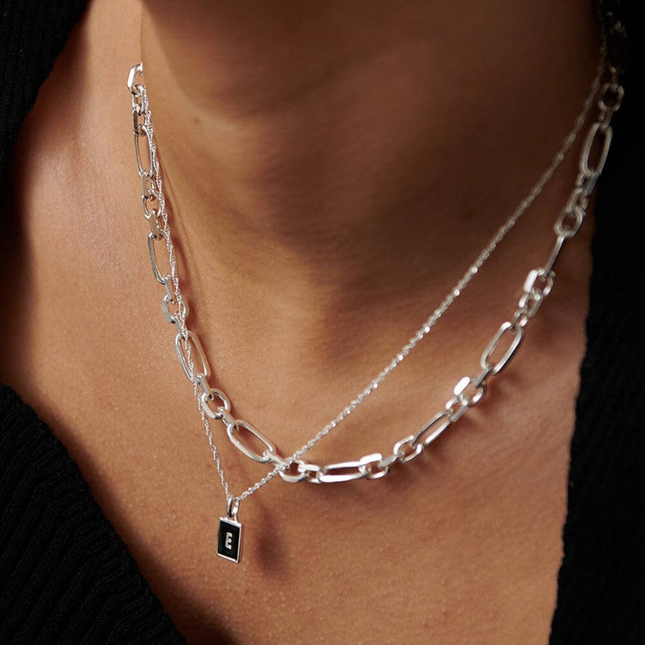Daisy London Sterling Silver Letter E Personalised Initial Necklace - MococoDaisy LondonBETE_SLVNecklaces