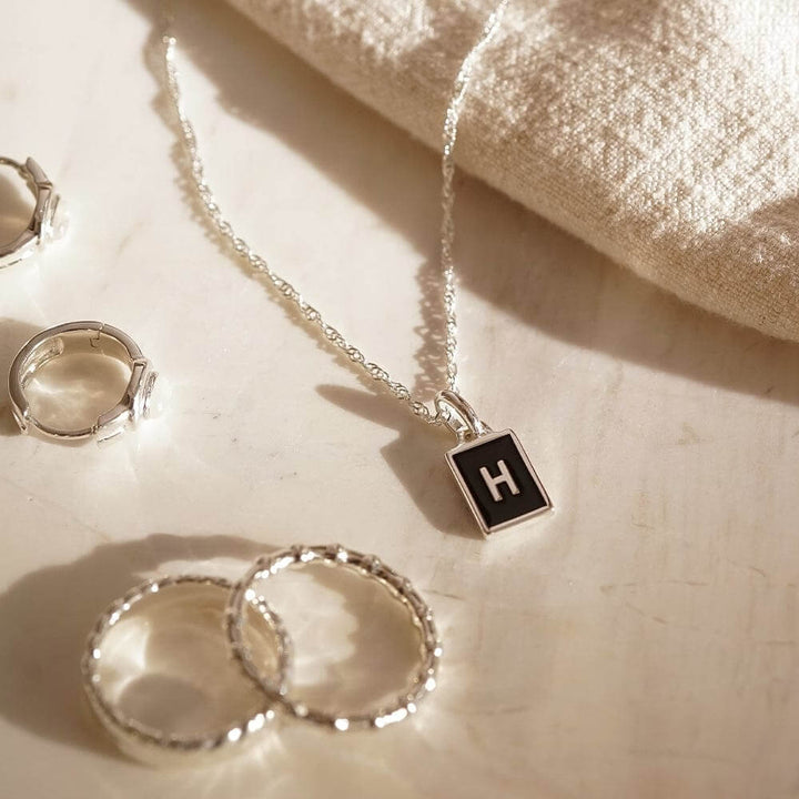Daisy London Sterling Silver Letter H Personalised Initial Necklace - MococoDaisy LondonBETH_SLVNecklaces