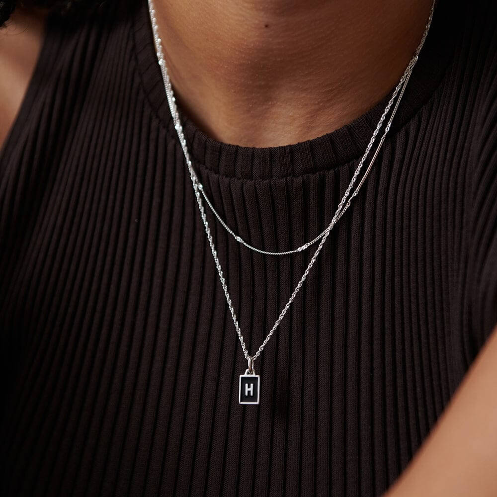 Daisy London Sterling Silver Letter H Personalised Initial Necklace - MococoDaisy LondonBETH_SLVNecklaces