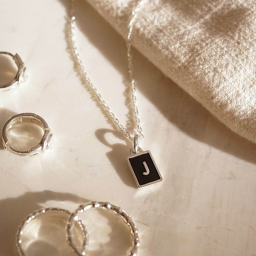Daisy London Sterling Silver Letter J Personalised Initial Necklace - MococoDaisy LondonBETJ_SLVNecklaces