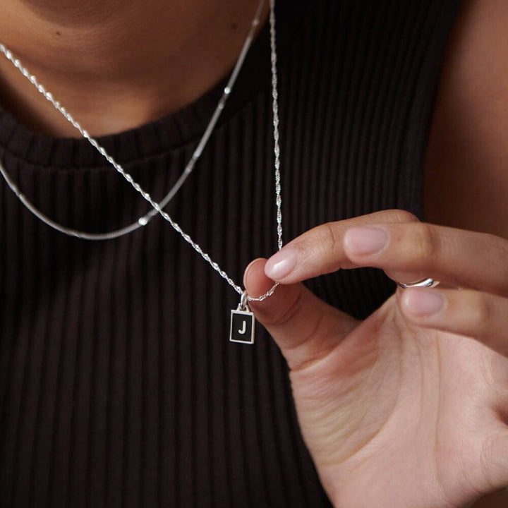 Daisy London Sterling Silver Letter J Personalised Initial Necklace - MococoDaisy LondonBETJ_SLVNecklaces