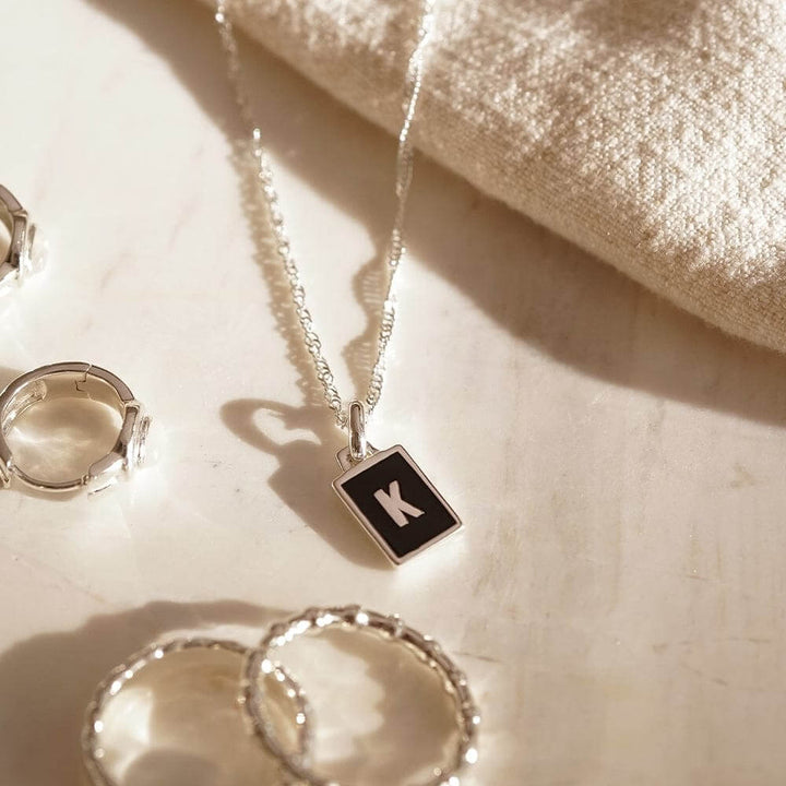 Daisy London Sterling Silver Letter K Personalised Initial Necklace - MococoDaisy LondonBETK_SLVNecklaces