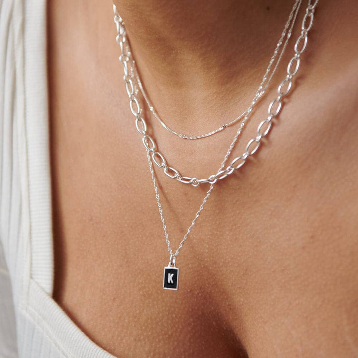 Daisy London Sterling Silver Letter K Personalised Initial Necklace - MococoDaisy LondonBETK_SLVNecklaces