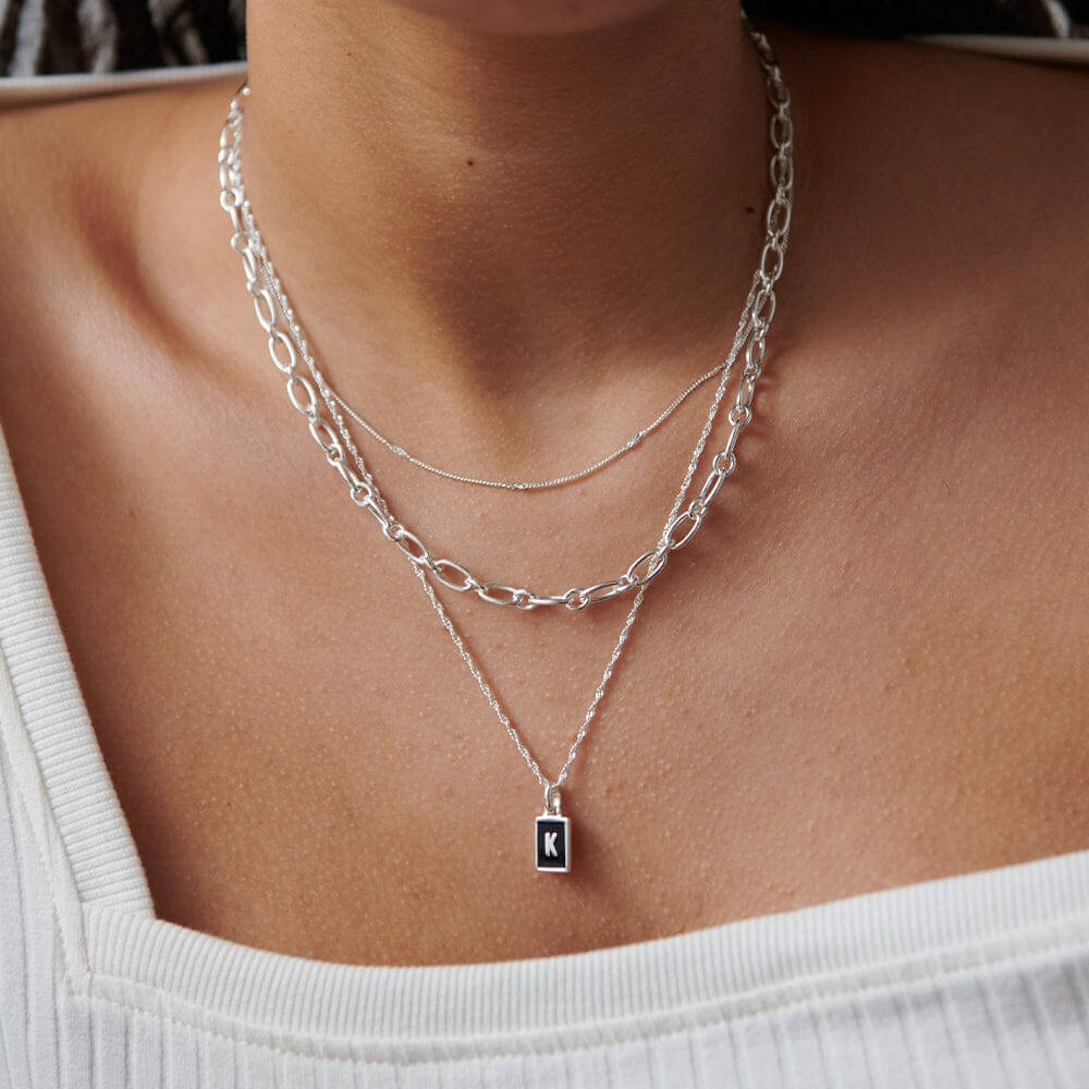 Daisy London Sterling Silver Letter K Personalised Initial Necklace - MococoDaisy LondonBETK_SLVNecklaces