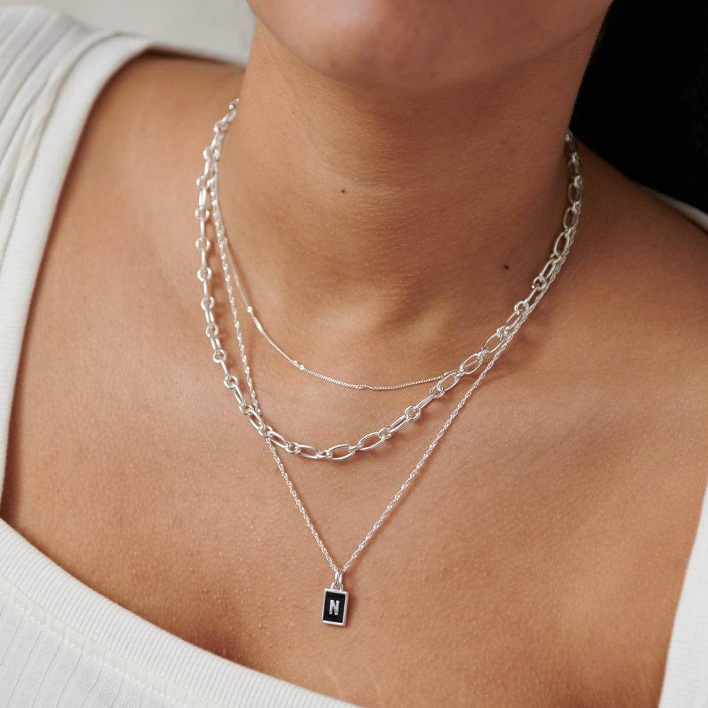 Daisy London Sterling Silver Letter N Personalised Initial Necklace - MococoDaisy LondonBETN_SLVNecklaces