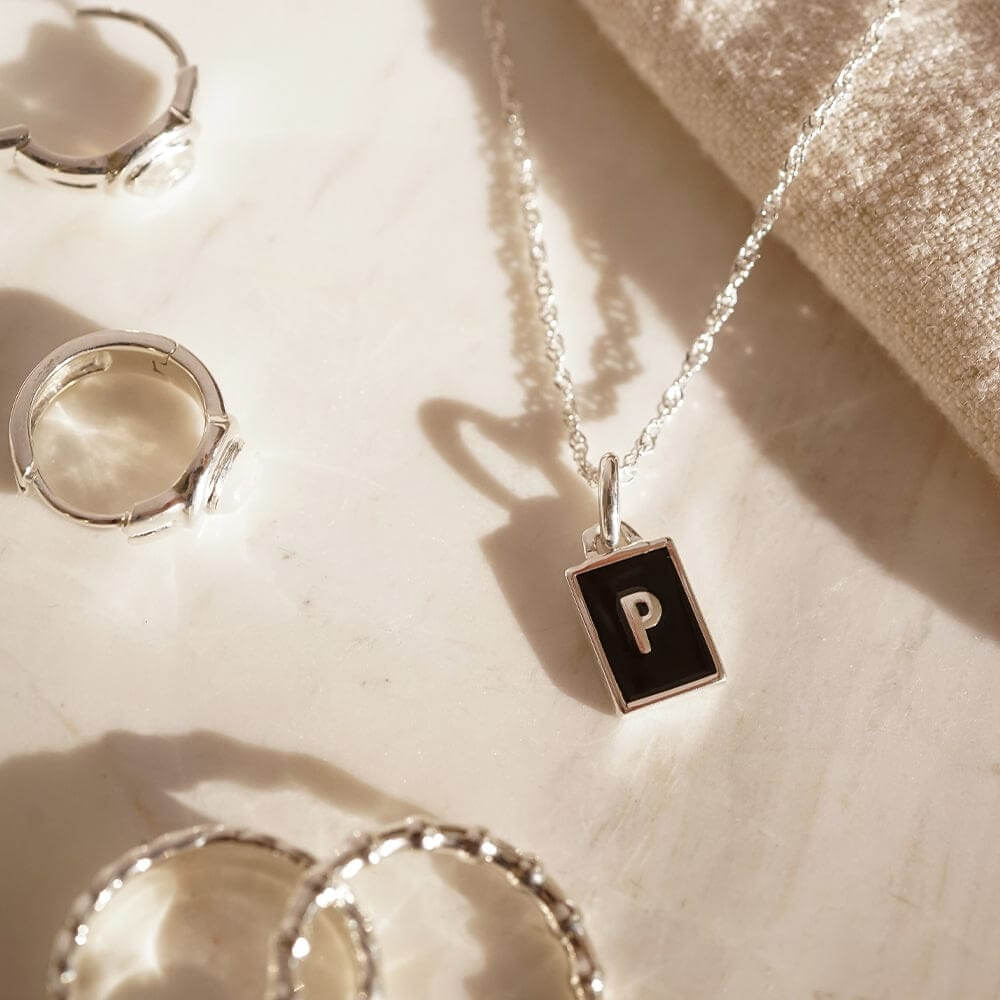 Daisy London Sterling Silver Letter P Personalised Initial Necklace - MococoDaisy LondonBETP_SLVNecklaces