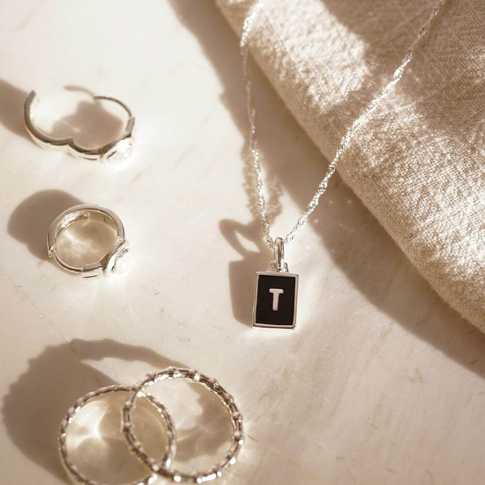 Daisy London Sterling Silver Letter T Personalised Initial Necklace - MococoDaisy LondonBETT_SLVNecklaces