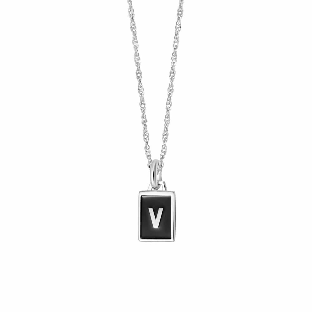 Daisy London Sterling Silver Letter V Personalised Initial Necklace - MococoDaisy LondonBETV_SLVNecklaces