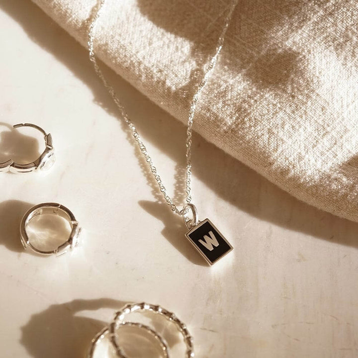 Daisy London Sterling Silver Letter W Personalised Initial Necklace - MococoDaisy LondonBETW_SLVNecklaces