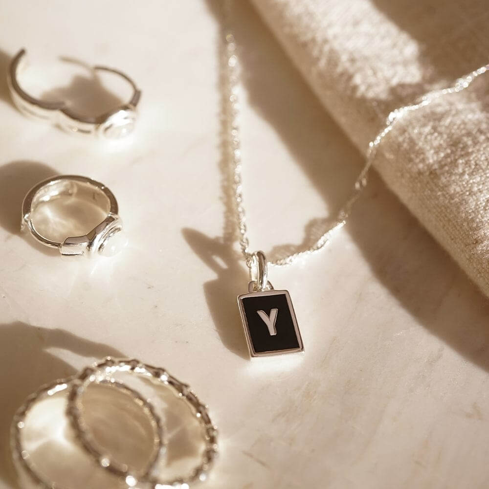 Daisy London Sterling Silver Letter Y Personalised Initial Necklace - MococoDaisy LondonBETY_SLVNecklaces