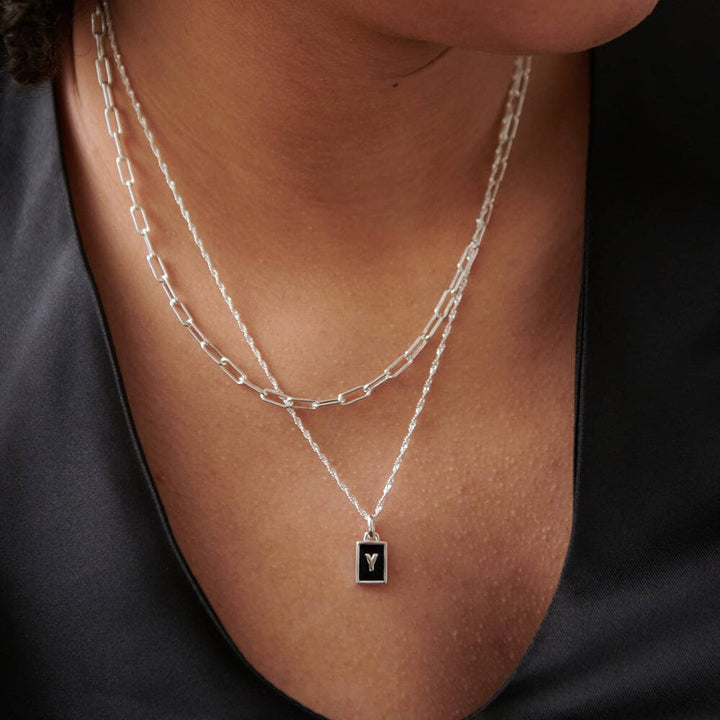 Daisy London Sterling Silver Letter Y Personalised Initial Necklace - MococoDaisy LondonBETY_SLVNecklaces
