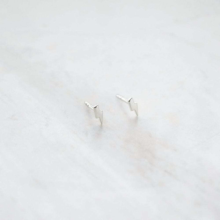 Daisy London Sterling Silver Lightning Stud Earrings Additional Image - 2