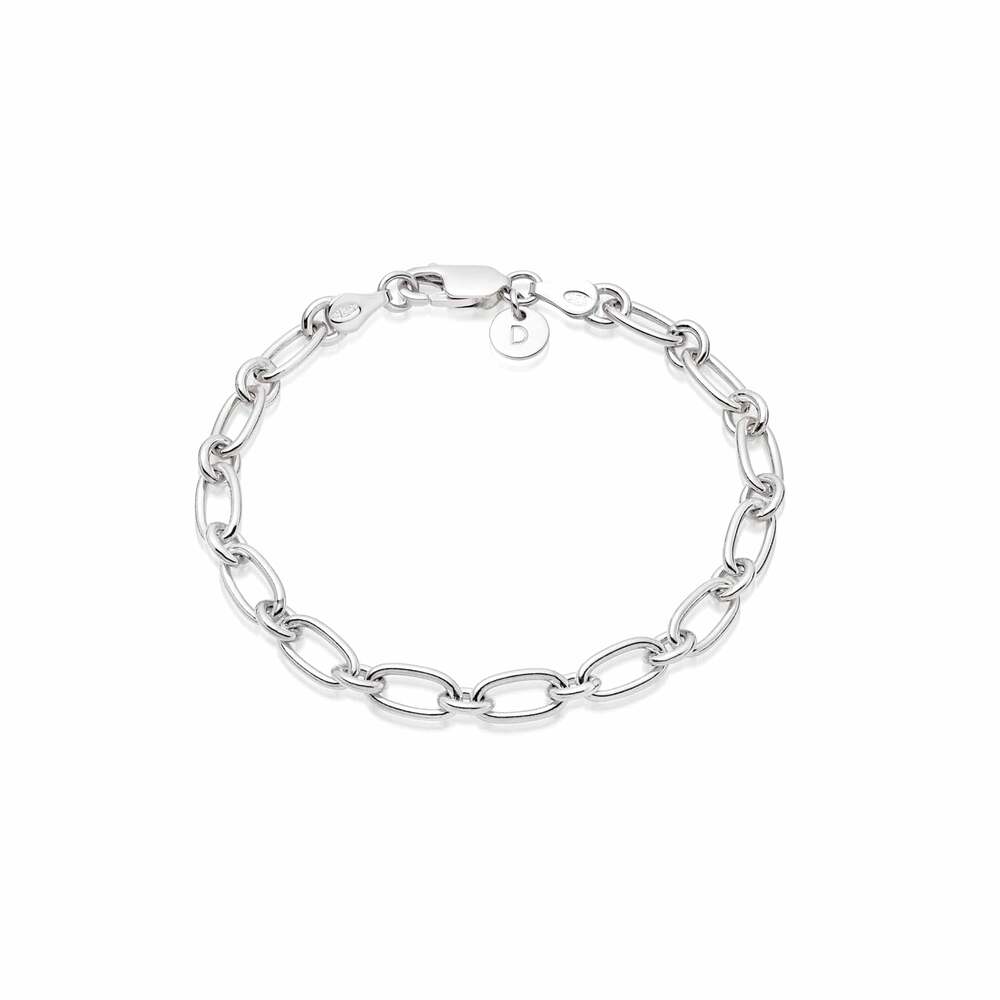 Daisy London Sterling Silver Linked Chain Bracelet