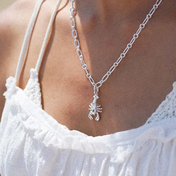 Daisy London Sterling Silver Lobster Chunky Chain Necklace Additional Image - 2