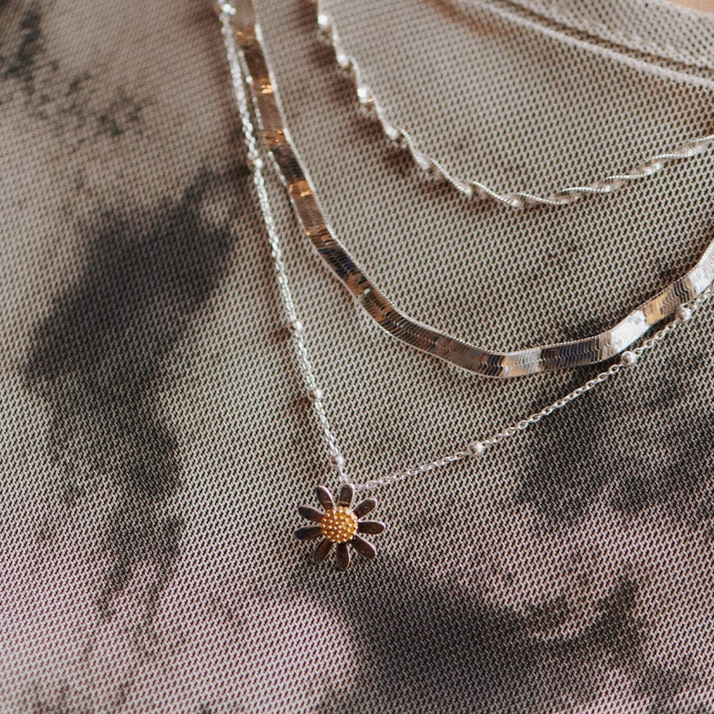 Daisy London Sterling Silver Marguerite Daisy Necklace - MococoDaisy LondonN4002_SLV5055379302298Necklaces