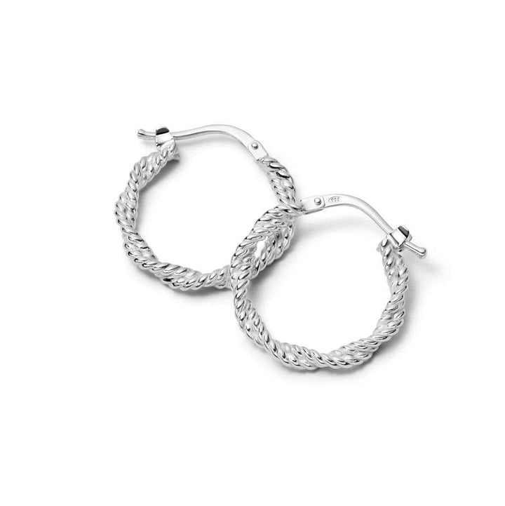 Daisy London Sterling Silver Midi Rope Twist Hoop Earrings