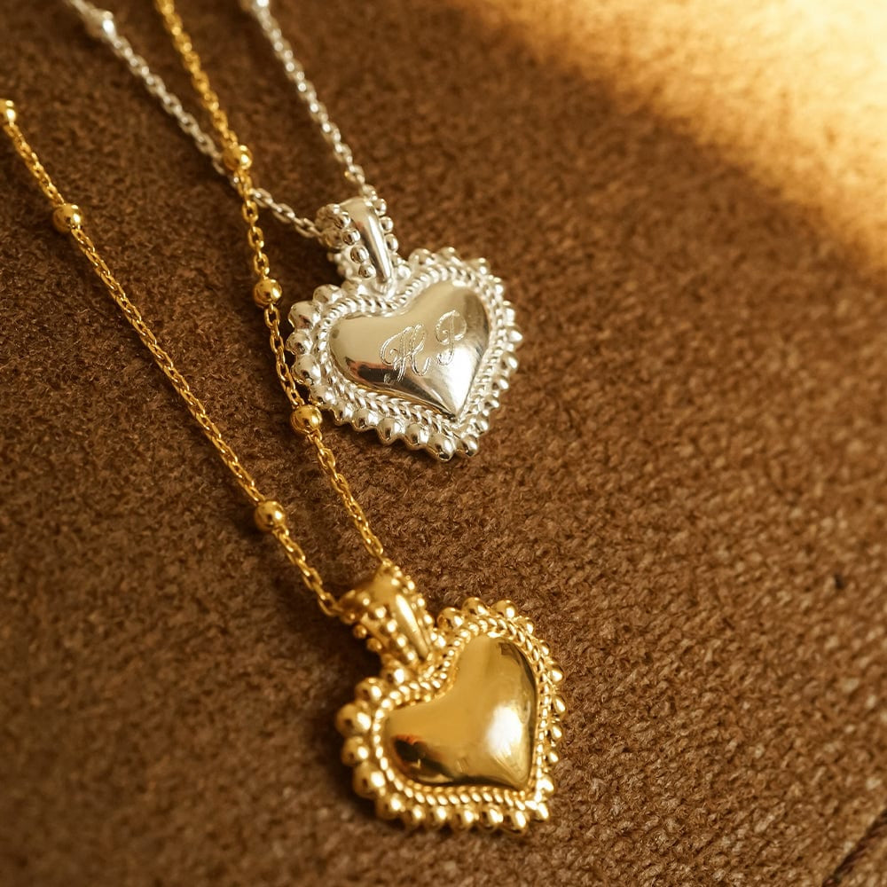 Daisy London Sterling Silver Mini Engravable Bobble Heart Necklace Additional Image - 1