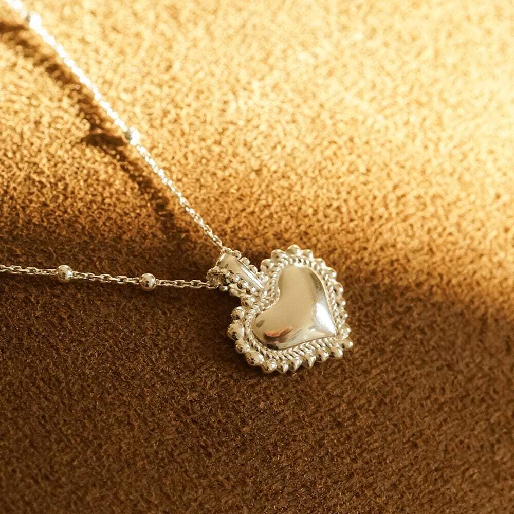 Daisy London Sterling Silver Mini Engravable Bobble Heart Necklace Additional Image - 4