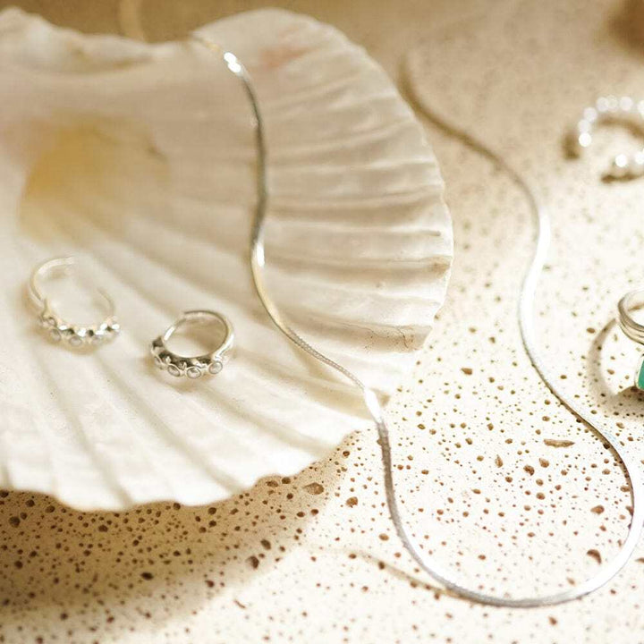 Daisy London Sterling Silver Mini Pearl Huggie Earrings Additional Image - 4