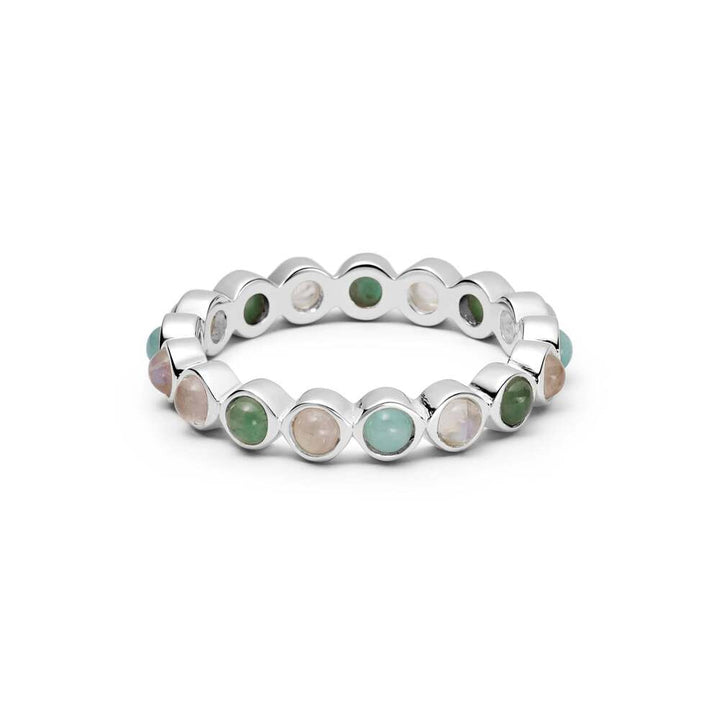 Daisy London Sterling Silver Mixed Gemstone Tennis Ring