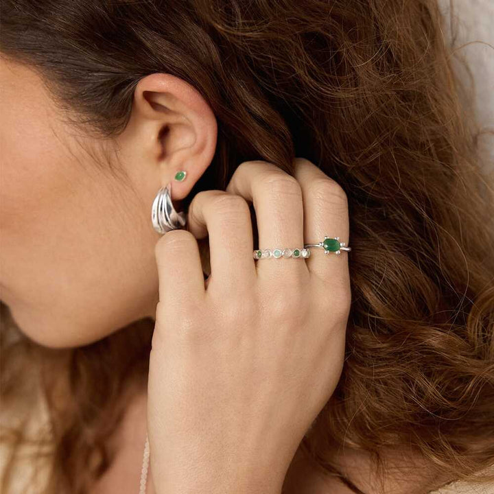 Daisy London Sterling Silver Mixed Gemstone Tennis Ring Additional Image - 5