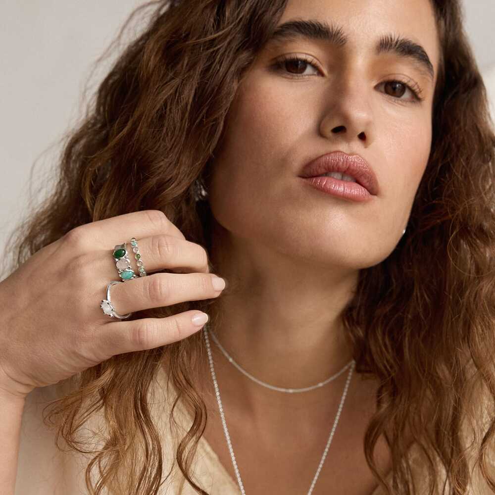 Daisy London Sterling Silver Moonstone Claw Ring Additional Image - 1