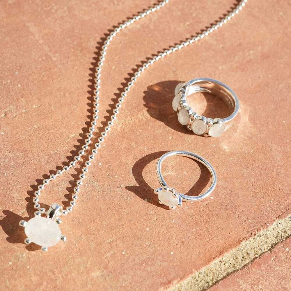 Daisy London Sterling Silver Moonstone Claw Ring Additional Image - 3