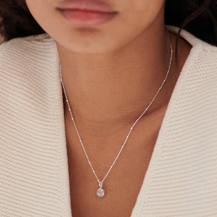 Daisy London Sterling Silver Moonstone Healing Stones Necklace - MococoDaisy LondonHN2011_SLVNecklaces