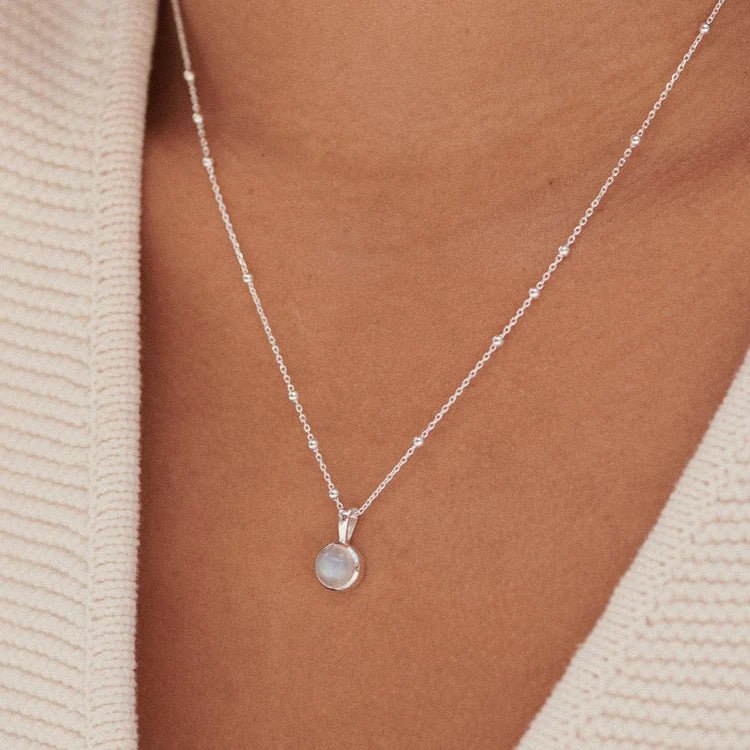 Daisy London Sterling Silver Moonstone Healing Stones Necklace - MococoDaisy LondonHN2011_SLVNecklaces