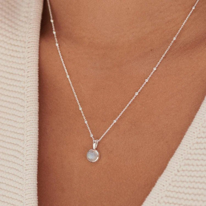 Daisy London Sterling Silver Moonstone Healing Stones Necklace - MococoDaisy LondonHN2011_SLVNecklaces