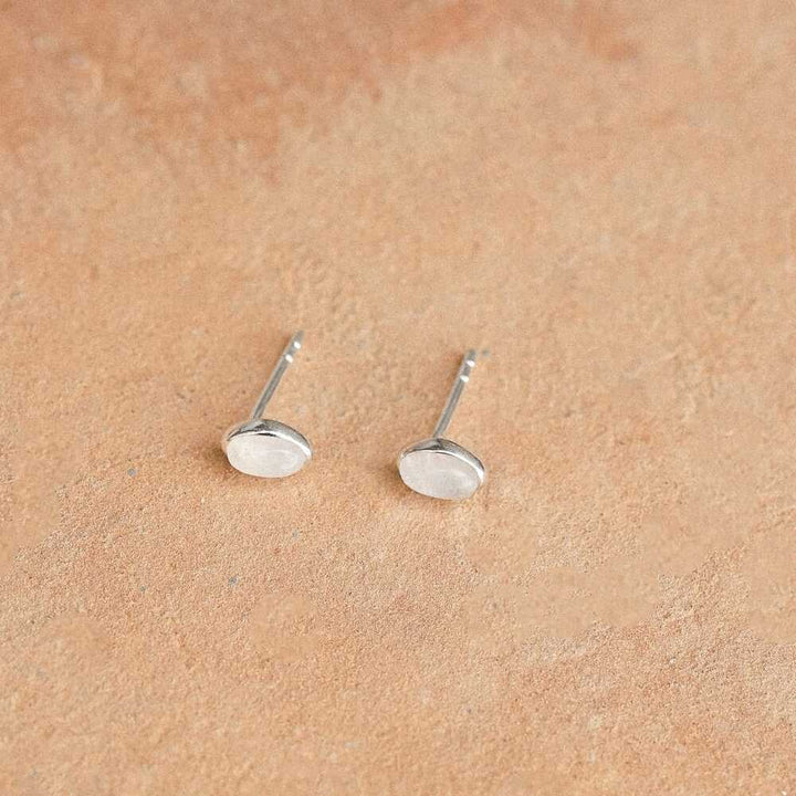 Daisy London Sterling Silver Moonstone Oval Stud Earrings Additional Image - 2