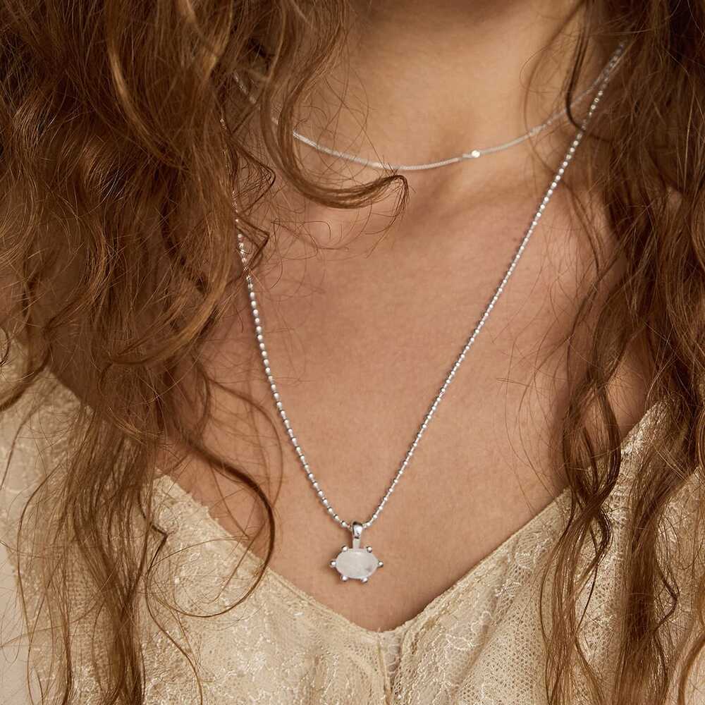 Daisy London Sterling Silver Moonstone Pendant Necklace Additional Image - 1