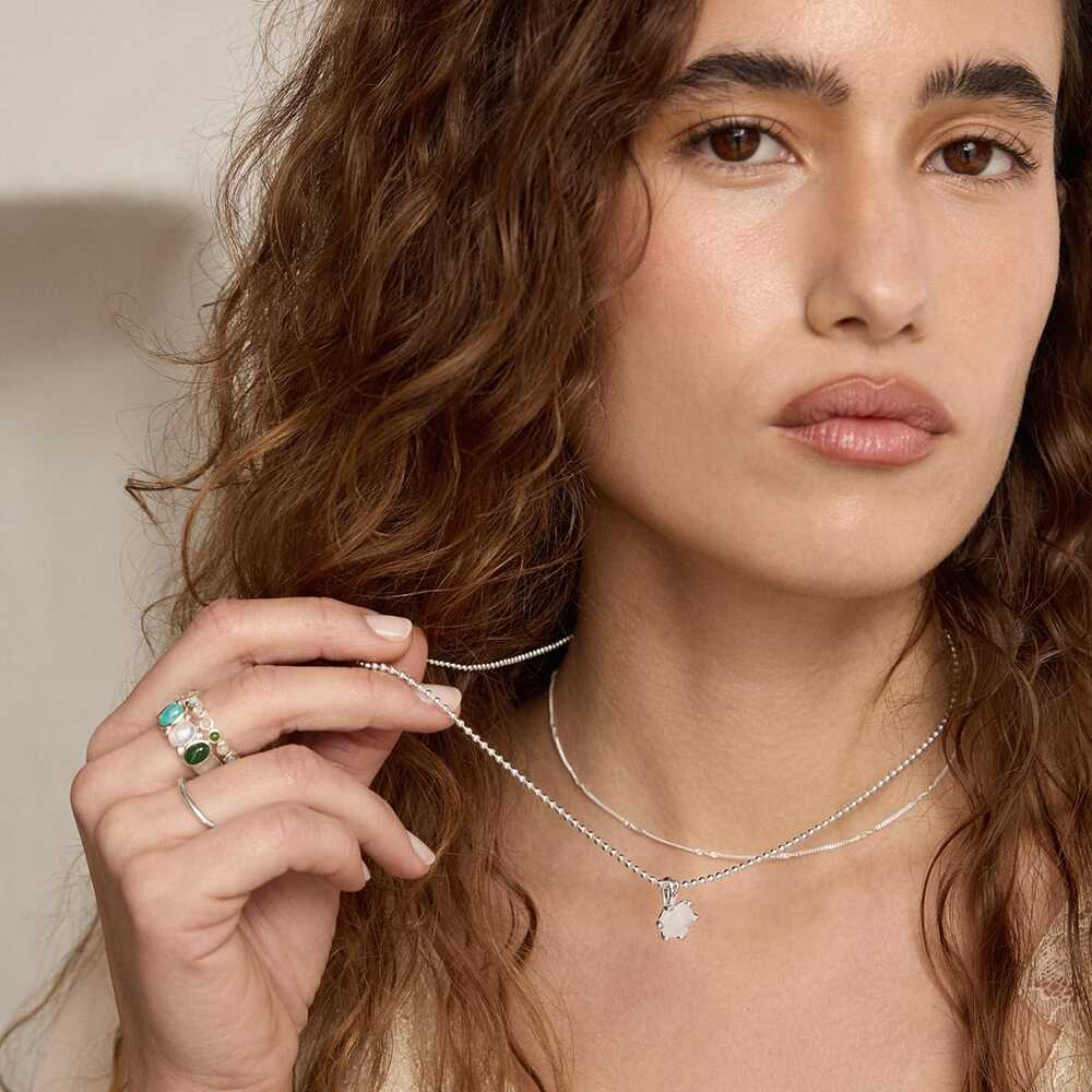 Daisy London Sterling Silver Moonstone Pendant Necklace Additional Image - 3