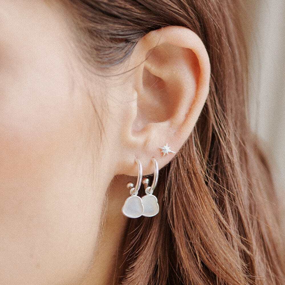 Daisy London Sterling Silver Mother Of Pearl Drop Earrings Additional Image - 1