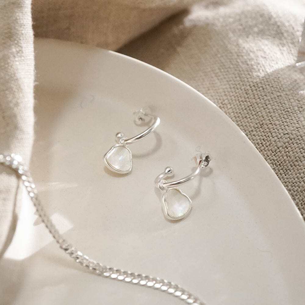 Daisy London Sterling Silver Mother Of Pearl Drop Earrings Additional Image - 2