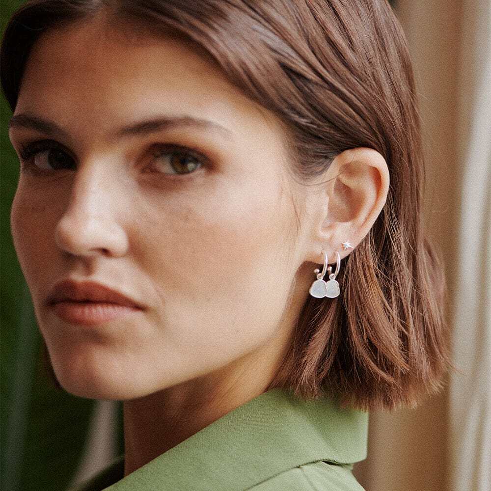 Daisy London Sterling Silver Mother Of Pearl Drop Earrings Additional Image - 3