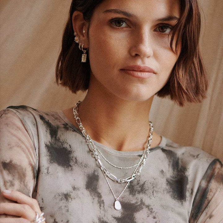 Daisy London Sterling Silver Mother Of Pearl Necklace Additional Image - 3